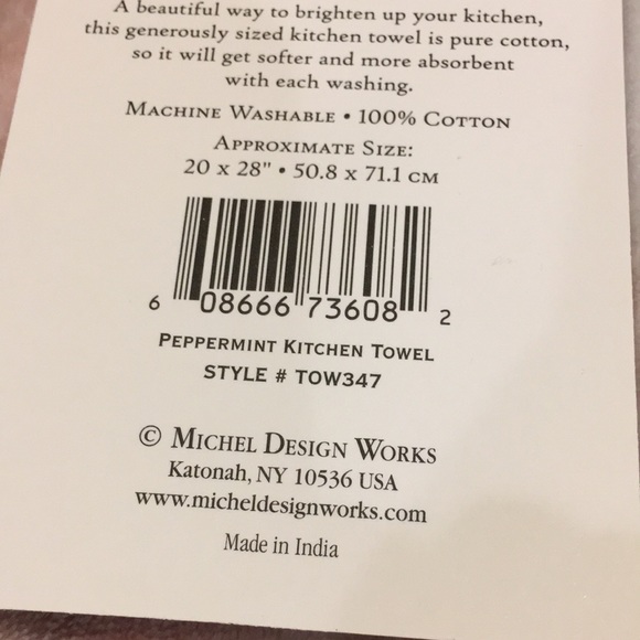 Christmas Holiday Peppermint Designer Kitchen Towel Michel Design Works NWT - Picture 12 of 16